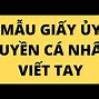 Giấy Ủy Quyền Sử Dụng Đất Cho Con